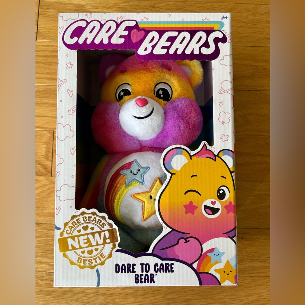 Brand New in Box Care Bear 12” Dare to Care Stuffed Bear